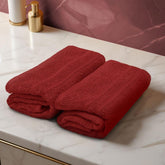 Troveo Super Soft Cotton Hand Towels 400 Gsm | Super Absorbent Multipurpose Hand Towel For Home Gym Workout Traveling Running & Kitchen (Red) - Pack Of 2