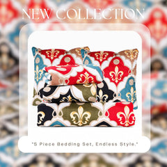 Bedding Set With 1 Pc Bedsheet, 2 Pc Cushion With Zip, 2 Pc Pillow Covers | 90 X 100 Inches, Multicolor | Traditional Jaipuri Prints - Soft, Breathable & Lightweight For All-Season Comfort