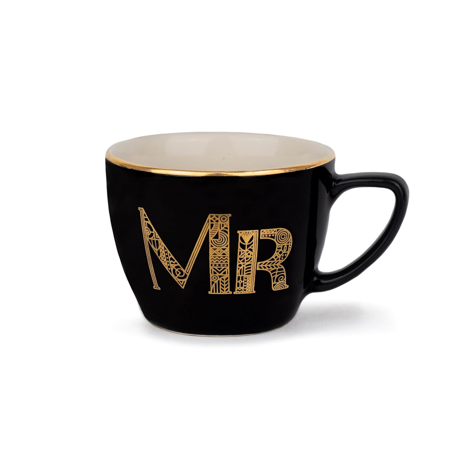Ceramic Couple Mugs Set Of 2 - Black, 400ml Each | Mr & Mrs Coffee Mug With Glossy Finish - Large Cup For Coffee - Cappuccino Cup | Premium Stoneware Coffee Cup - Microwave Safe, Dishwasher Safe Ceramic Couple Mugs Set Of 2 - Black, 400ml Each | Mr & Mrs Coffee Mug With Glossy Finish - Large Cup For Coffee - Cappuccino Cup | Premium Stoneware Coffee Cup - Microwave Safe, Dishwasher Safe
