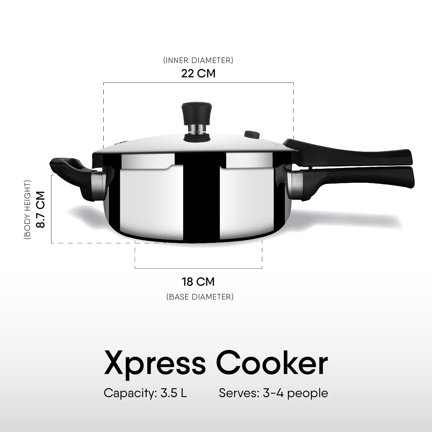 Xpress Cooker Triply Pressure Cooker Pan | Induction Based Cooker, Outer Lid Pressure Cooker, 3.5 Liters Xpress Cooker Triply Pressure Cooker Pan | Induction Based Cooker, Outer Lid Pressure Cooker, 3.5 Liters