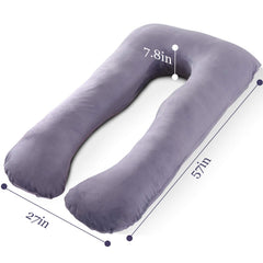 U Shaped Full Body Pillow, Maternity Pillow For Pregnant Women - 55 Inches | Pregnancy Pillow, Support Head, Back, Shoulder, Hips, Legs & Belly | Washable Cotton Cover, Comfortable Pillow