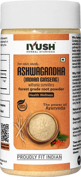 Iyush Herbal Ayurveda Ashwagandha Powder, Help Boost Immunity & Overall Health, 100% Forest Variety Herbs | 250gm 0.5lbs