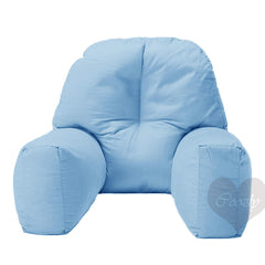 Backrest & Reading Pillow, Bed Support Pillow With High Armrests, Light Blue - X Large Size | 100% Cotton Removable Cover | For Back & Shoulder Support, Comfortable Pillow - Pack Of 1