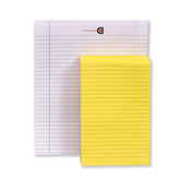 Writing Notepad Ruled 10.5x8.5 White, Pack Of 6 & 5 X 8 Yellow, Pack Of 12- Inch 50 -Sheet Lined