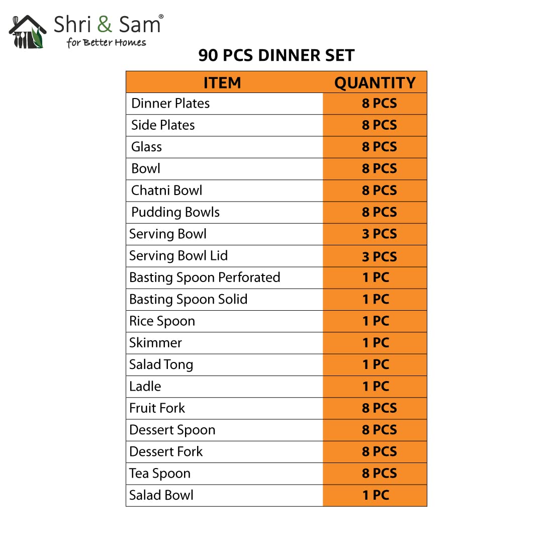 Stainless Steel Delight Solid Dinner Set Of 90 Pieces, Silver | Easy To Clean & Dishwasher Safe Stainless Steel Delight Solid Dinner Set Of 90 Pieces, Silver | Easy To Clean & Dishwasher Safe