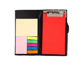 Sticky Notes, Clip Holder & Pen | Desk & Office Organizer Notebook (Crimson Red)