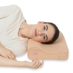 Orthopedic Cervical Pillow, Spondylitis Neck Pain Relief, Anti Snoring Sleeping, Cream Slik | Regular Pillow, Adjustable, Neck Brace Extra Support Relieves Pain & Pressure In Spine, Soft Pillow