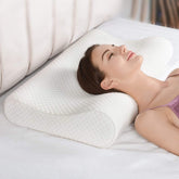 Memory Foam Pillow, Contour Cervical Orthopedic Pillow For Sleeping, White | For Neck Pain & Shoulder Pain Relief | Ergonomic Cervical Pillow, Neck Support Pillow For Side, Back, Head