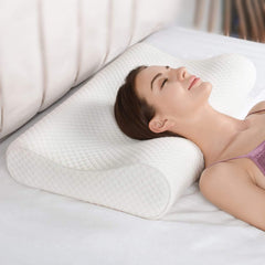 Memory Foam Pillow For Neck Pain Relief, Ergonomic Cervical Pillow For Sleeping, White, Size - A3 | Orthopedic Pillow With Washable Cover | Bed Pillows For Side, Back, Stomach Sleepers