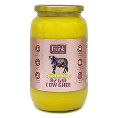 Natural A2 Desi Gir Cow Ghee By Nature'S Trunk | Vedic Bilona Method Healthy & Tasty Gir Cow Ghee Good For Overall Health | (1 Litre) 33.8 Ounce | Jar Pack