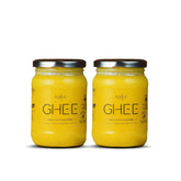 Natural Premium A2 Gir Cow Bilona Desi Ghee By Aumilk | Rich In Nutrients Healthy Desi Cow Ghee For Helps Improve Digestion | 500ml (250ml * 2) 16.9 Ounce | Jar Pack