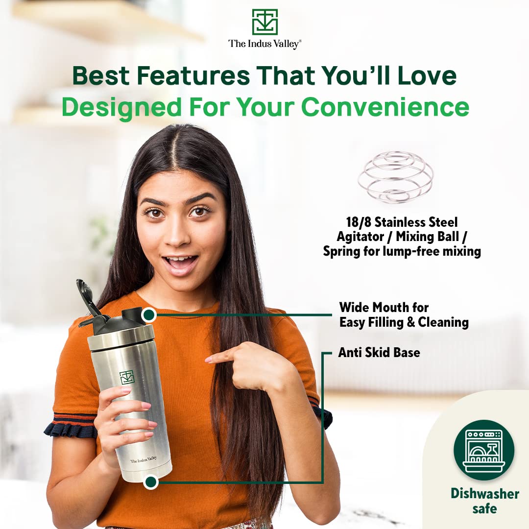 Vacuum Insulated Stainless Steel Gym Shaker Bottle With Steel Agitator For Pre Workout - 750ml, 7.2 Inch, Protein Sipper, Shaker Bottle | Durable, BPA Free, 100% Leak Proof Vacuum Insulated Stainless Steel Gym Shaker Bottle With Steel Agitator For Pre Workout - 750ml, 7.2 Inch, Protein Sipper, Shaker Bottle | Durable, BPA Free, 100% Leak Proof