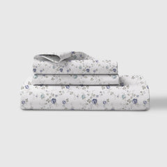 Bedsheet For King Bed Size Bedding With Pillow Cover For Bedroom - 108 X 108 Inches, Blue & White | Ideal For Hotel, House, Guest House