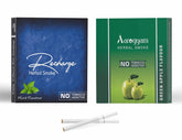 Aarogyam Herbals Pack Of 2 Flavours 100% Tobacco & Nicotine Free Cigarette For Relieve Stress & Mood Enhance Product Green Apple, Recharge - 10 Sticks X 2 Packets