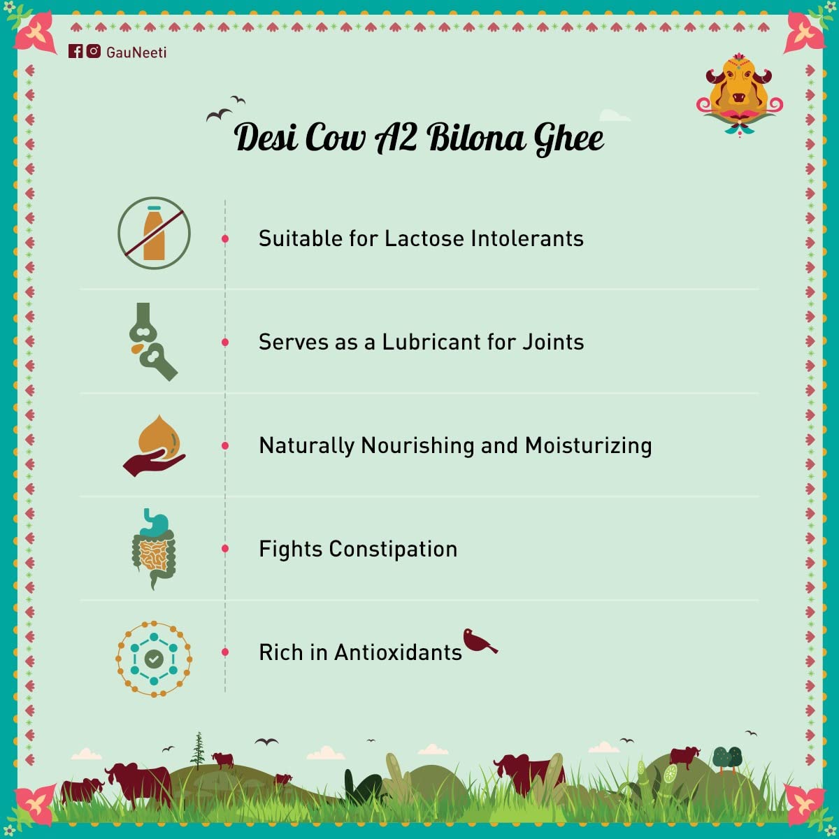 100% Natural Desi Cow Bilona Ghee By Gauneeti | Good Source Of Protein Fiber Healthy Desi Ghee For Moisturizing & Nourishing | (500ml) 16.9 Ounce | Jar Pack 100% Natural Desi Cow Bilona Ghee By Gauneeti | Good Source Of Protein Fiber Healthy Desi Ghee For Moisturizing & Nourishing | (500ml) 16.9 Ounce | Jar Pack