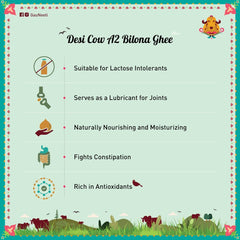 100% Natural Desi Cow Bilona Ghee By Gauneeti | Good Source Of Protein Fiber Healthy Desi Ghee For Moisturizing & Nourishing | (500ml) 16.9 Ounce | Jar Pack
