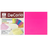 Transparent Sticky Notes 50 Sheets Paper Daily Check List School Stationery | Pack Of 3, Pink
