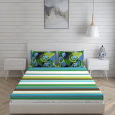 100% Cotton Bedsheet Set For Double Bed - 87 X 95 Inches, Multicolor | 1 Double Bed Sheet & 2 Pillow Covers - Gift For Weddings Or Birthdays King Size
