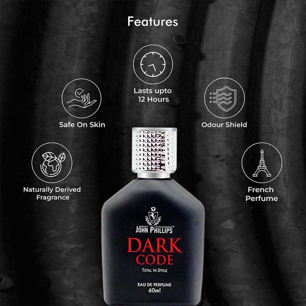 John Phillips Dark Code + French Classic + London In Style 60ml 2 Fl.oz. Each Pack Of 3 For Unisex | Perfect For Gifting John Phillips Dark Code + French Classic + London In Style 60ml 2 Fl.oz. Each Pack Of 3 For Unisex | Perfect For Gifting