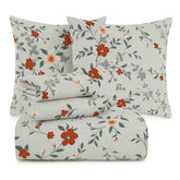 Bedding Set With 1 Pc Bedsheet, 2 Pc Cushion With Zip, 2 Pc Pillow Covers | 90 X 100 Inches, Grey & Pink - Soft, Breathable, & Lightweight For All-Season Comfort