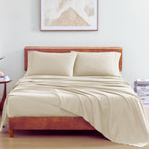 1 Elastic Fitted Bedsheet For Super King Size & 2 Pillow Cover - 72 X 78 Inches, Ivory | Durable & Fade Resistant | Pure Comfort Of Organic Cotton