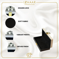 Roman Wooden Printed Cash Box Versatile For Shagun, Gifting, Gaddi, & Jewellery, Perfect For Shagun Envelopes, Wedding Gifts, Colour - Black & White, Special Feature - Waterproof