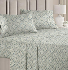 Pure Cotton Double Bedsheet For With 2 Pillow Covers Soft | 86 X 90 Inches, White & Grey - Soft & Smooth To The Touch