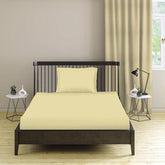 1 Plain Single Flat Bedsheet With 1 Pillow Cover - 54 X 90 Inches, Ivory | Breathable & Skin Friendly Bedsheet | Ideal For Hotel, Guest House, Bedroom