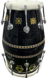 Professional Classical Dholak Nut & Bolt With Bag & Belt Also - Black | Perfectly Symmetric Round Dholak - Dholak For Festival, Wedding, Satsang | Very Easy To Tune