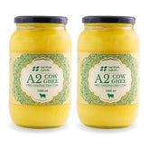100% Natural A2 Cow Ghee Desi By Sarthak Satvik | Nutrient Rich Ghee Made With Traditional Binola Method Good For Bones Health | 2 Litre (1 Litr * 2) 67.6 Ounce | Jar Pack