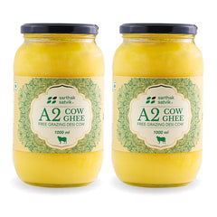 100% Natural A2 Cow Ghee Desi By Sarthak Satvik | Nutrient Rich Ghee Made With Traditional Binola Method Good For Bones Health | 2 Litre (1 Litr * 2) 67.6 Ounce | Jar Pack