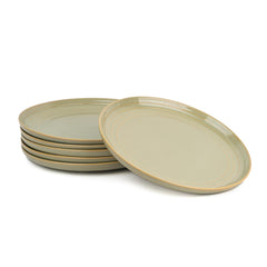 Ceramic Dinner Plates Set Of 6 Pieces, Pistachio Green | Ceramic Plates Set - Glossy Finish Plate Set | Ceramic Dinner Plates - Set Of 6 Plates For Dinner | Microwave Safe & Chip Resistant