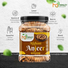 Natural Dried Afghani Anjeer By Henley Grocery 250gm, I Healthy Dry Fruit Dried Figs Afghani Anjeer Jar Pack | Guilt-free Nutrient Rich Healthy Snack | 8.8 Ounce