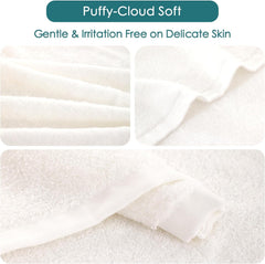 Ayus Premium Soft Feel Face Towels Set 800 Gsm | 100% Cotton, Ultra Soft & Highly Absorbent Towels For Bathroom, Gym, Hotel & Spa (White) - Pack Of 6