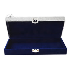 Designer Rectangular Shaped Best Wishes Cash Box, Shagun Box, Gift Box, Gaddi Box, Jewellery Box, Shagun Envelope In Floral Design, Colour - Silver