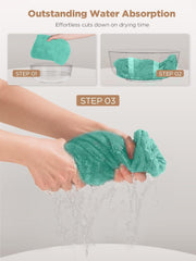 Fezora Hair Towel Wrap For Women-Quick Drying Microfiber Towel For Hair With Elastic Loop For Tying-Super Absorbent Head Towels Wrap For Ladies Hair Turban (Pista)