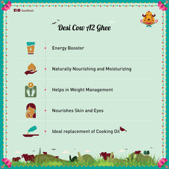 100% Natural Desi Cow Bilona Ghee By Gauneeti | Good Source Of Protein Fiber Healthy Desi Ghee For Glowing Skin | (1 Litr) 33.8 Ounce | Jar Pack