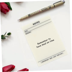 50 Sheets Transparent Sticky Notes, Clear Waterproof Self Adhesive Notebook Lined Sticky Notes