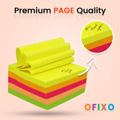 Colorful 400 Sheets Note Pad Times Free Stickers Post Sticky Notes Stationary - Multicolor