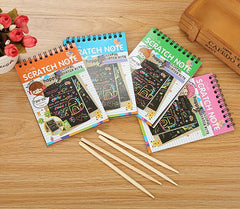 Scratch Notepad With Magical Rainbow Color, Notepad With Pencil Stick, Educational | Pack Of 3