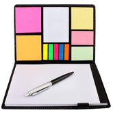 Faux Leather 12 In 1 Large Size Memo Notebook Notepad With Multi Size Sticky Notes & Ballpoint Pen