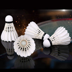 Zhenan Advanced Goose Feather Badminton Shuttlecocks With Great Stability And Durability , Hight Speed Training Badminton Birdies | White , Pack 12