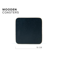 Wooden Tea Coasters Set Of 6, Mango Wood | Reversible Coaster Set - Coasters For Cups Set | Coasters For Glasses - Coasters For Cups | Wood Coaster Set - Square Wood Coaster Set