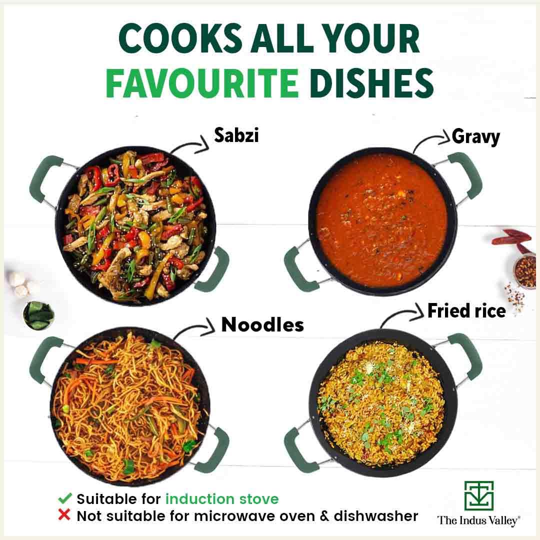 Pre-Seasoned Iron Kadai With Silicon Handle - Small, 20.3 Cm, 7.9 Inch, 1.2 Liters, 0.78 Kg | Induction Friendly, Flat Base Iron Kadhai, 100% Pure & Toxin-Free, No Chemical Coating, Black Pre-Seasoned Iron Kadai With Silicon Handle - Small, 20.3 Cm, 7.9 Inch, 1.2 Liters, 0.78 Kg | Induction Friendly, Flat Base Iron Kadhai, 100% Pure & Toxin-Free, No Chemical Coating, Black