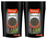 Midiron Raw Chia Seed For Weight Management Chia Whole Seeds For Weight Loss With Omega 3, Protein & Fiber, Natural Chia Seed Edible, Diet Snacks, Immunity Booster | 100gm 0.2lbs Each Pack Of 2