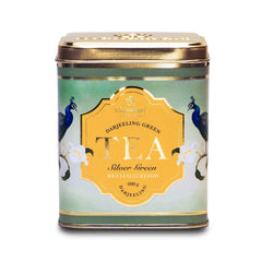 Makaibari Summer Solstice Muscatel Darjeeling Black Tea + Silver Green Darjeeling Green Tea - 2 X 100 Gm Tin Caddy, 3.5 Ounce Each | USDA Organic Certified Darjeeling Tea - Medium Caffeine