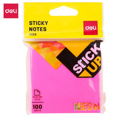 List Sticky Note Pads For Home, Office, Study - 3 X 3 Inch | Neon Colors, Pack Of 4 X 100 Sheets