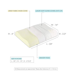 Cervical Pillow, For Neck Pain & Shoulder Pain Relief, White - XL King Size | Memory Foam Pillow For Sleeping, Orthopedic Contour Pillow For Spondylitis | Adjustable, Medical Pillow - Pack Of 2