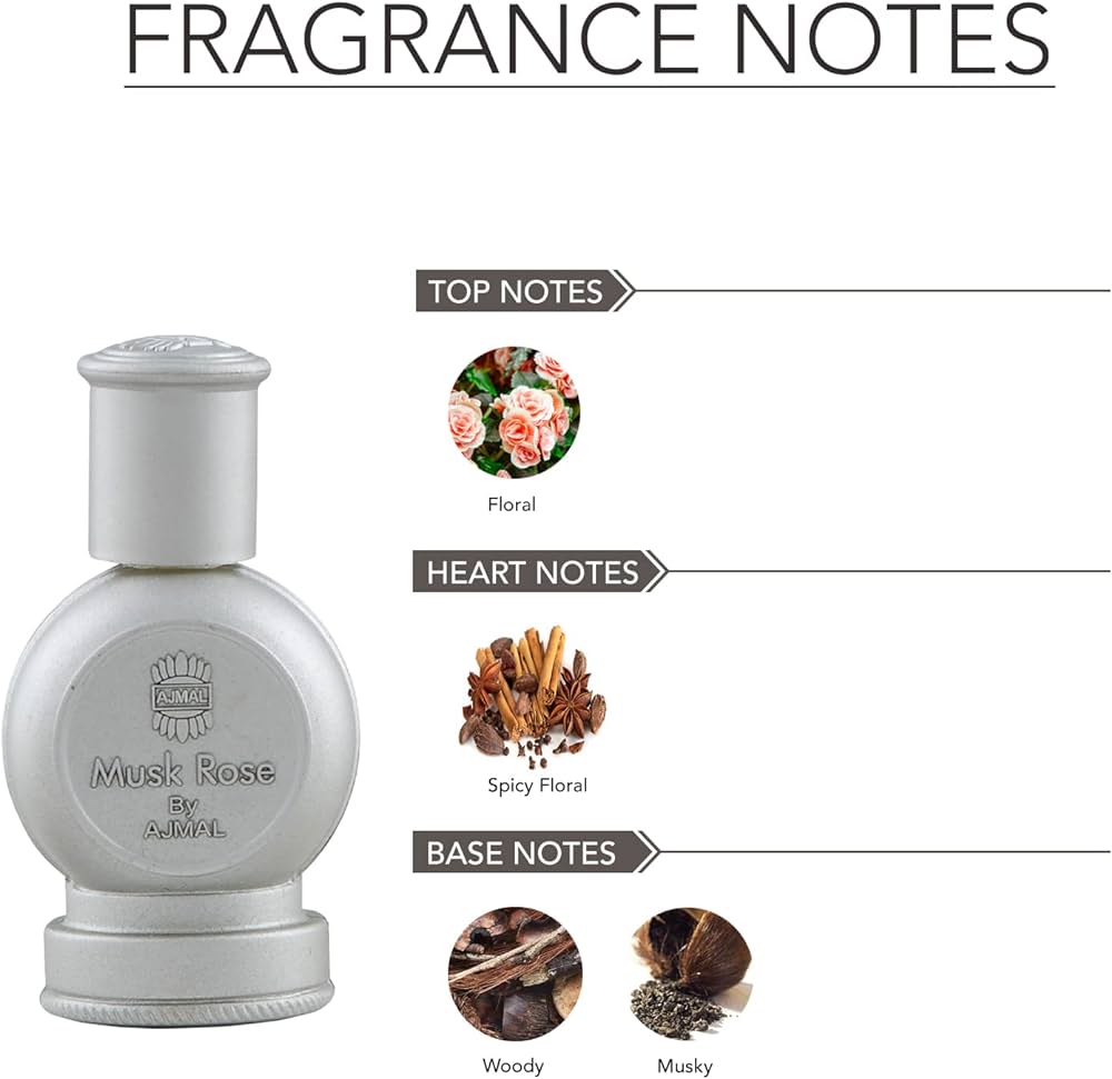 Ajmal Rose Cp 12ml 0.4 Fl.oz. & Selfie 10ml 0.3 Fl.oz. Attar Perfum Oil Floral Musky, Woody Aromatic Non-alcohol For Unisex | Combo Of 2 Ajmal Rose Cp 12ml 0.4 Fl.oz. & Selfie 10ml 0.3 Fl.oz. Attar Perfum Oil Floral Musky, Woody Aromatic Non-alcohol For Unisex | Combo Of 2