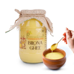 100% Natural Bilona Ghee By Prasukam | Delicious Healthy & Nutritious Danedar Cow Ghee Good For Glowing Skin | (1 Litr) 33.8 Ounce | Jar Pack
